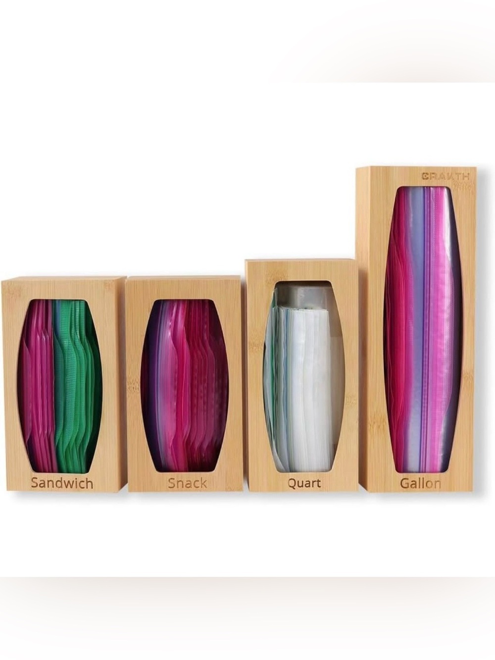 Bamboo Plastic Bag Storage Organizer for Kitchen Drawer